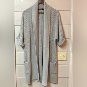 Lauren Ralph Lauren Gray Long Line Knit Cardigan Size XXS/XS.